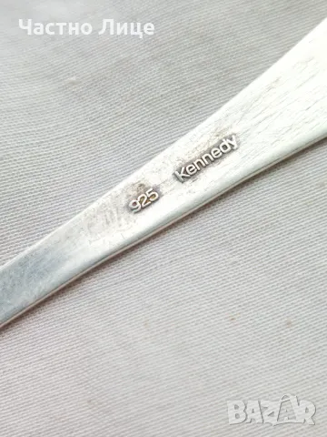Оригинална Старинна Сребърна Маркова Лъжичка Kennedy , снимка 3 - Колиета, медальони, синджири - 50350581