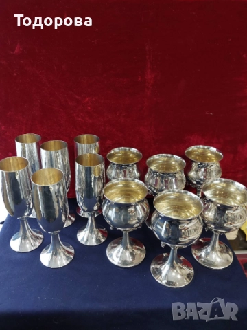 Среърни чаши и кана сребро 800 проба,сребърна чаша,сребърна кана,сребърни прибори., снимка 5 - Чаши - 52124829