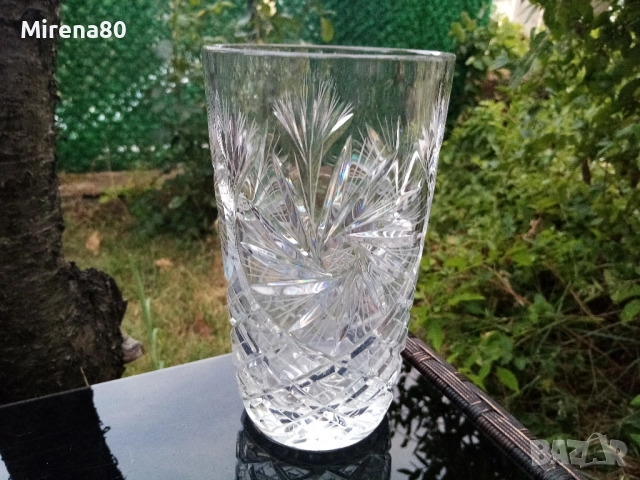 Полска кристална ваза, снимка 4 - Вази - 51501635