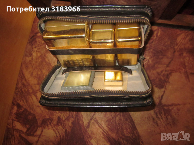 стар бръснарски комплект от месинг, снимка 2 - Други ценни предмети - 36501326