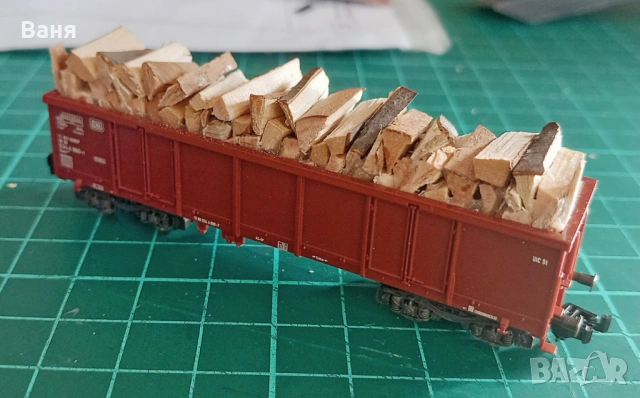 Естествени дървени цепеници за вагон на Fleischmann 8283 Hochbordwagen /висок борд/ -N-DC-DB /Piko/, снимка 7 - Колекции - 53316560