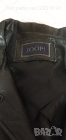 Черно мъжко яке от мека естествена кожа  марка Joop  в отлично състояние-220лв , снимка 2 - Якета - 39641275
