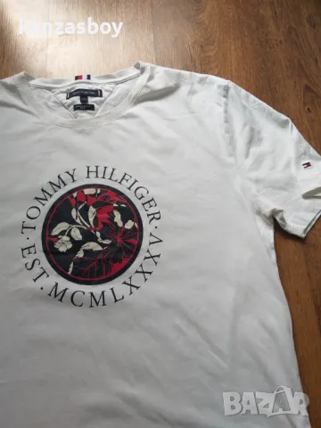 tommy hilfiger Bianco Regular Fit - страхотна мъжка тениска 3XL, снимка 5 - Тениски - 47412766