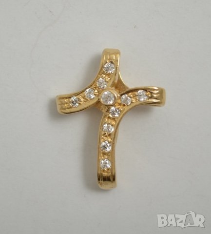златна висулка кръст С 38589, снимка 1 - Колиета, медальони, синджири - 39656850