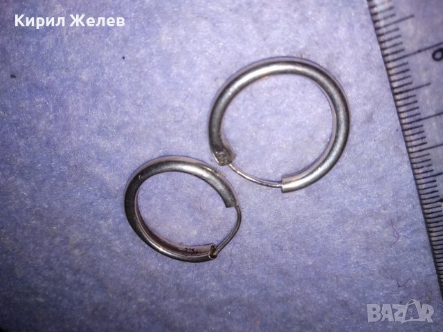 СТАРИ КЛАСИЧЕСКИ РЕТРО АРТ СТИЛ СРЕБЪРНИ ОБЕЦИ СРЕБРО 925 МАЙСТОРСКА РЪЧНА ИЗРАБОТКА Тип ХАЛКА 36408, снимка 4 - Антикварни и старинни предмети - 39638091