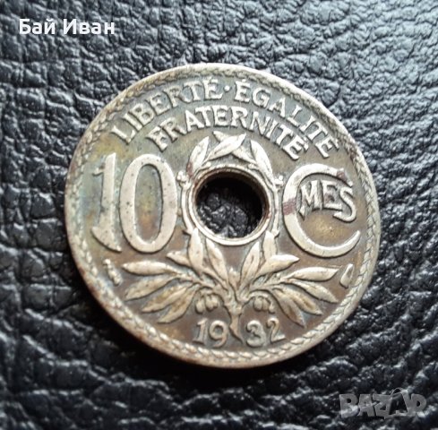 Стара монета 10 сантима 1932 г. Франция- красавица !