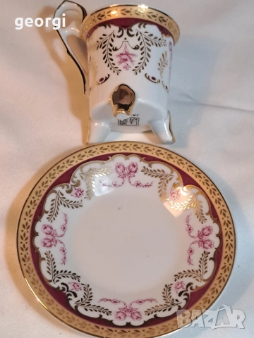 японска порцеланова чаша с чинийка 29/5, снимка 3 - Чаши - 52510293