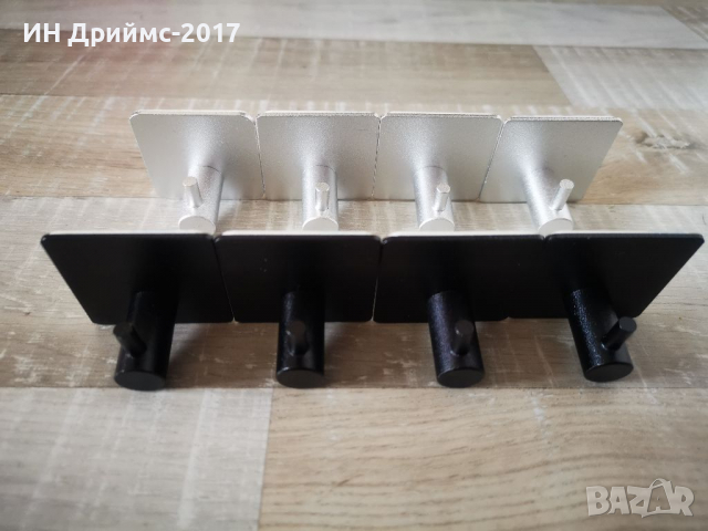 Закачалки за баня кухня черни сребристи алуминиеви с 3М лепки