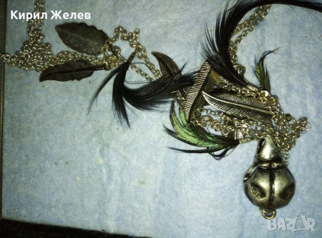 ЕФЕКТНО ШИКОЗНО СРЕБРИСТО ВИНТИДЖ АРТ КОЛИЕ от БЛАГОРОДНА СТОМАНА с ПЕРЦА 12205