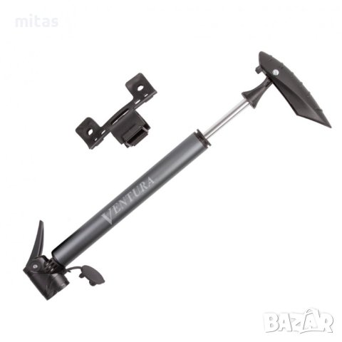 Мини помпа VENTURA с два накрайника AV/FV, Алуминиева, Монтажна скоба