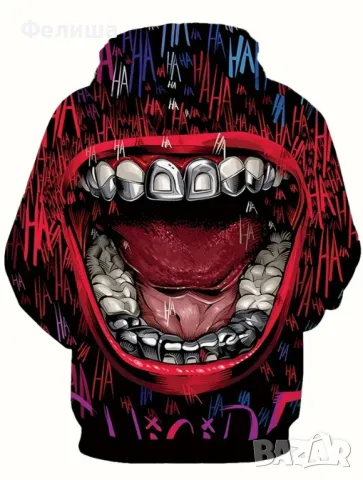 Дизайнерски Бутиков Суитчър Проектен Принт Арт Дизайн Унисекс Голям Широко Скроен Размер, снимка 2 - Суичъри - 50208031