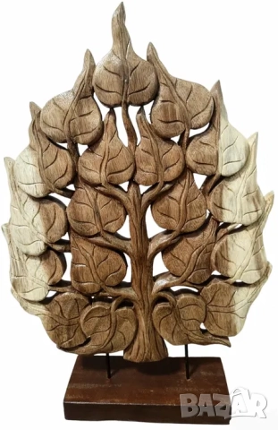 Дървото на живота, ДЪРВО с листа - фигура дърворезба, сувенир, подарък, декорация, снимка 2 - Декорация за дома - 52197070