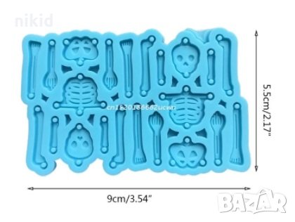 Скелет кости части висулки силиконов молд форма фондан смола обеци , снимка 2 - Форми - 35840247