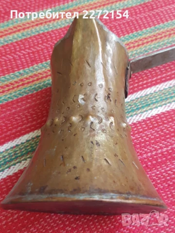 Голямо бакърено джезве , снимка 2 - Антикварни и старинни предмети - 51373118