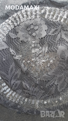 4XL Сива  блуза с дантела, снимка 4 - Блузи с дълъг ръкав и пуловери - 36174035