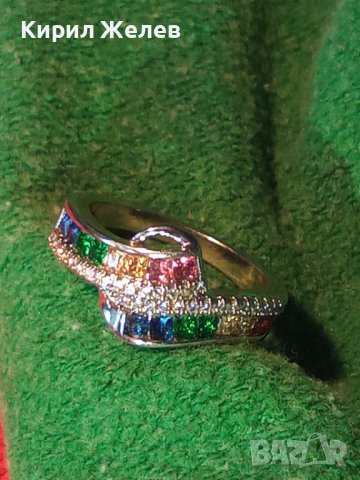 РАЗКОШЕН СРЕБЪРЕН АРТ ПРЪСТЕН РОДИРАНО СРЕБРО 925 ИНКРУСТИРАН с РАЗНОЦВЕТНИ СКЪПОЦЕННИ КАМЪНИ 38590, снимка 4 - Пръстени - 41637983
