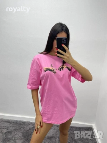 Дамска розова тениска, снимка 2 - Тениски - 51997230