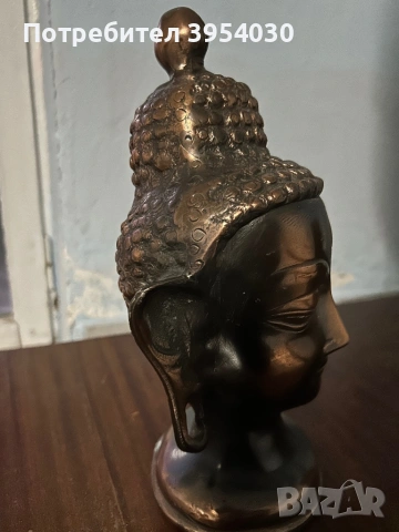 Тибетска старинна метална (глава) статуетка на Буда , снимка 4 - Статуетки - 53622015