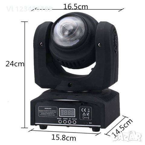 5 LED Moving Head Double - Диско ефект тип BEAM движеща се глава 5 LED, снимка 5 - Соларни лампи - 42552445