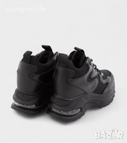 Дамски маратонки в черно с висока подметка , снимка 3 - Маратонки - 51960736