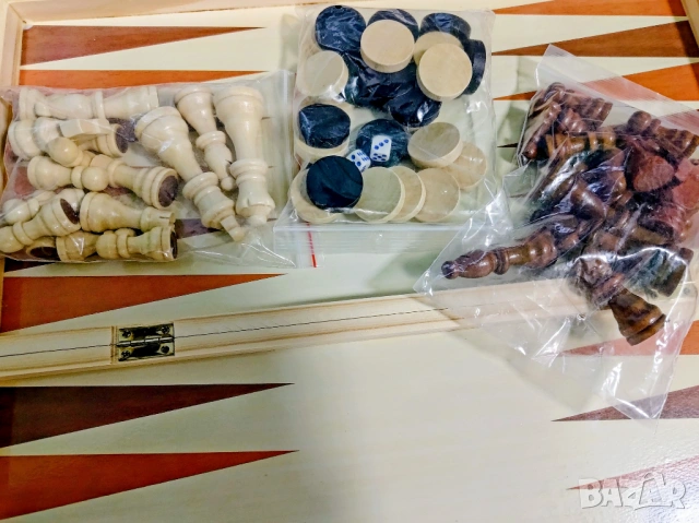 Дъска за шах, дъска за табла, голяма 48х48см, дървена шахматна дъска за табла и дама, Шахмат, Игра, снимка 3 - Шах и табла - 28527992