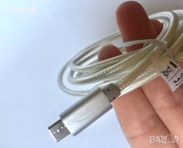 USB текстилен кабел 2 м Delock, Micro-B, Type-A, пренос на данни, Германия, снимка 5 - USB кабели - 35741232