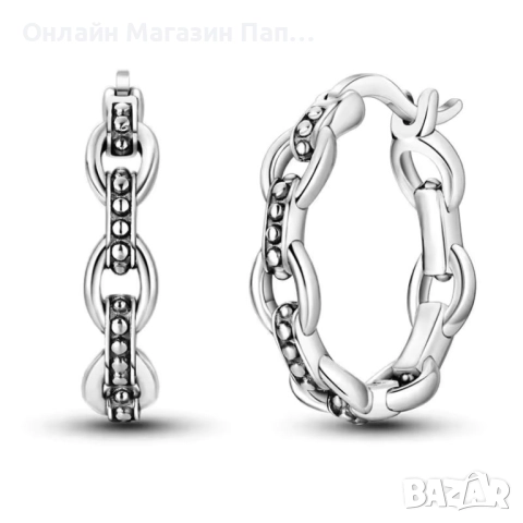 Обеци халки от сребро 925 с цирконий, дамски