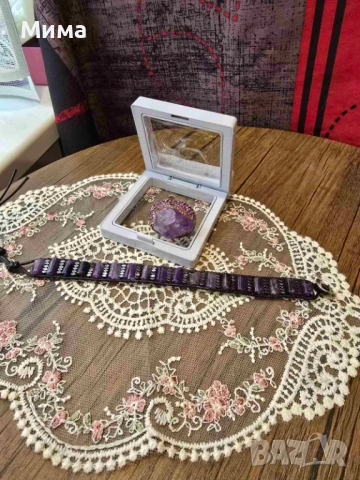 Гривна и пръстен с аметист, снимка 10 - Пръстени - 53128718
