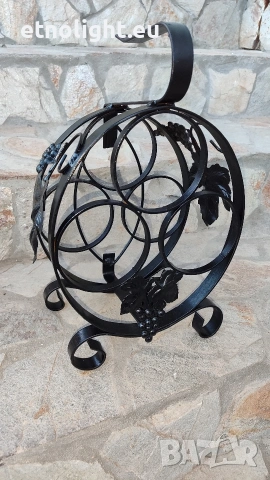 Красива стойка за вино 🍷 от ковано желязо , снимка 2 - Декорация за дома - 53867971