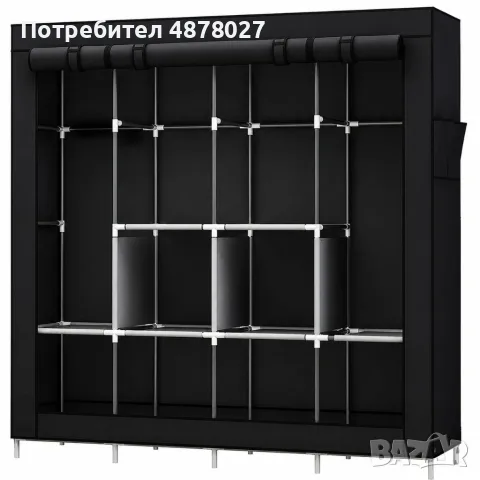 Сгъваем текстилен гардероб XXL 175x45x170cm – просторен, здрав и практичен, снимка 6 - Гардероби - 56090531
