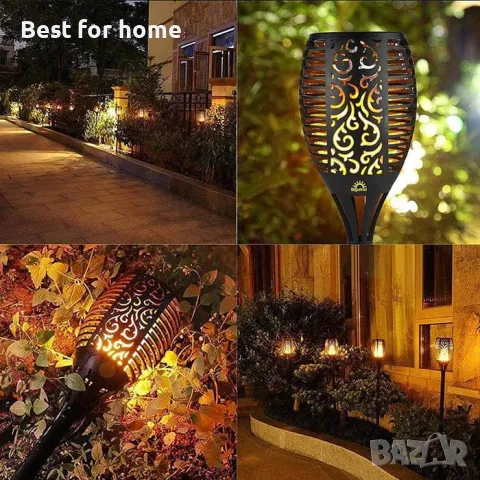 2 броя лампи за градина  тип ФАКЛИ с пламъчен ефект , снимка 5 - Соларни лампи - 50126955