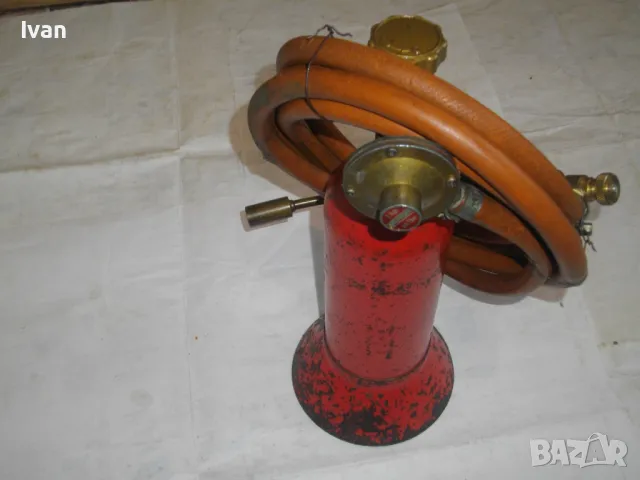 30см НЕМСКА ГАЗОВА ГОРЕЛКА С БУТИЛКА МАРКУЧ РЕДУЦИР ВЕНТИЛ ЗА ГАЗ ПРОПАН-БУТАН ПОЧТИ НОВА, снимка 9 - Други инструменти - 48112073