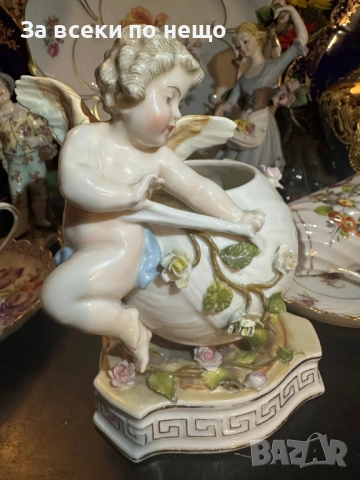 Sitzendorf Germany  Circa 1904 - “Вазата с херувима” Код P1724, снимка 6 - Декорация за дома - 52970041