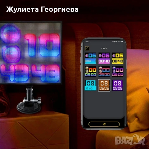 Интелигентен LED екран 32×32 за заден прозорец на автомобил – Модел Pixel RGB с Bluetooth управление, снимка 6 - Аксесоари и консумативи - 53132875