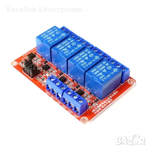 Четириканално реле 5V 10A HL/LL 4-канално, снимка 2 - Друга електроника - 47475585