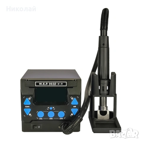 Станция за запояване WEP 993DM-IV, горещ въздух, 3 режима памет, цифров дисплей, 1000W, 100° – 500°С