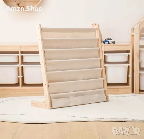 Дървена библиотека по Монтесори за деца етажерка стойка за книги, снимка 10 - Етажерки - 48469158