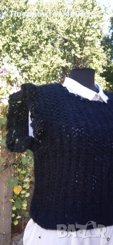 ръчно изплетен пуловер мохер, снимка 4 - Блузи с дълъг ръкав и пуловери - 51855491