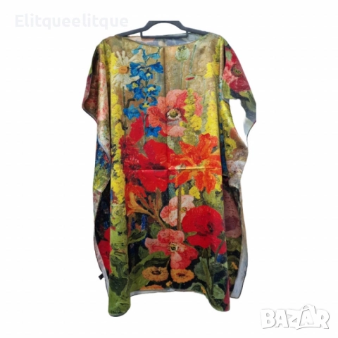 Лятна плажна туника от коприна, с артистични и морски десени, снимка 9 - Туники - 52183921