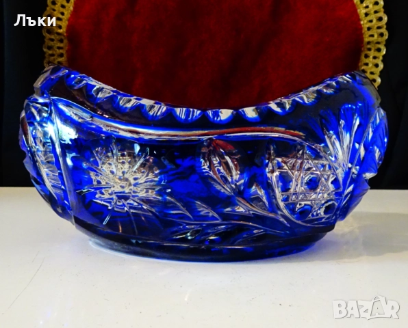 Бонбониера,оловен кобалтов кристал,ръчно шлифована 1 кг. 