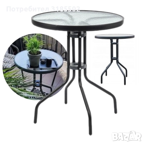 Maca Muhler 60xH74cm, стъклен плот, снимка 4 - Маси - 51432980