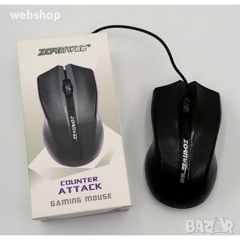 Оптична Геймърска Мишка GM-01, черна, USB, DPI=1800, снимка 1