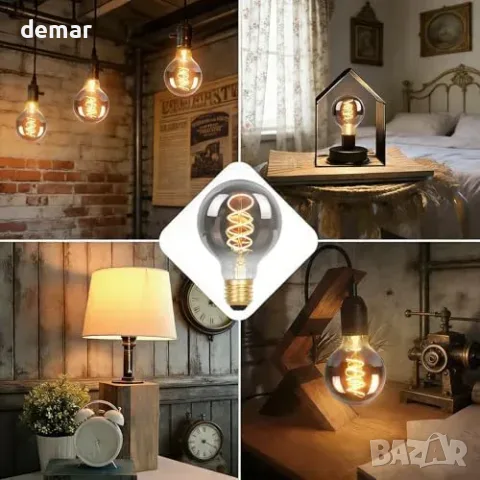 Комплект 2 димируеми LED крушки Едисон E27, 6 W, 2700 K, опушено стъкло, снимка 5 - Други стоки за дома - 56011824