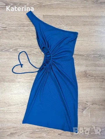 Секси синя рокля 