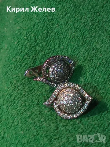 СКЪПОЦЕННИ СРЕБЪРНИ ОБЕЦИ РОДИРАНО СРЕБРО 925 с ЮВЕЛИРНО ФАСЕТИРАНИ ЦИРКОНИ 26410, снимка 16 - Обеци - 46272365