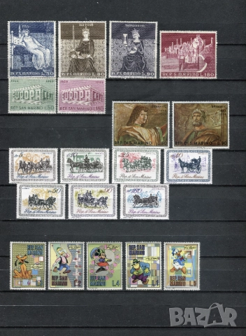 Колекция Сан Марино 1965-70г. чисти (MNH) пощенски марки 100+ бр., снимка 5 - Филателия - 52735726