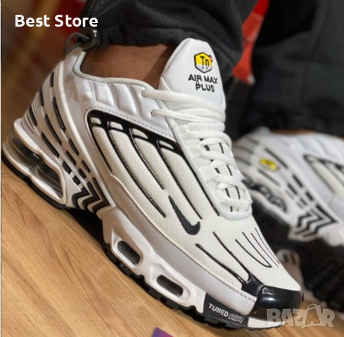 Nike Air Max TN 3 Plus Бяло и Черно Мъжки Маратонки 40-45 Номер , снимка 4 - Маратонки - 52732824
