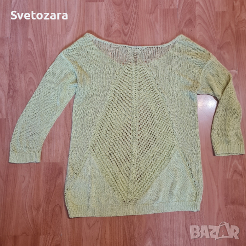 GUESS Los Angeles, оригинален дамски топ, цвят лайм / размер S,но по-скоро отговоря на М/, снимка 5 - Блузи с дълъг ръкав и пуловери - 44583477