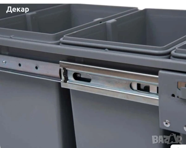 Кош за вграждане с 3 отделения за сортиране на кухненски отпадъци 40 л, снимка 7 - Аксесоари за кухня - 50980835