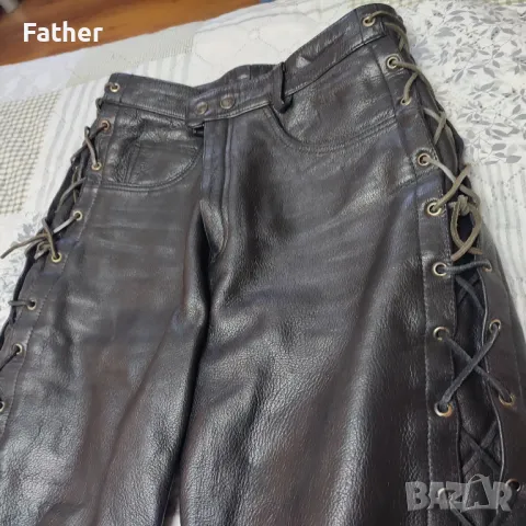 Кожен рокерски мото панталон размер 31